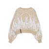 VISION OF SUPER Felpa Leggera Girocollo Corta Donna Crop Bandana Print Beige da donna