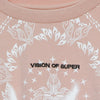 VISION OF SUPER Felpa Leggera Girocollo Corta Donna Crop Hoodie Bandana Print Pink da donna