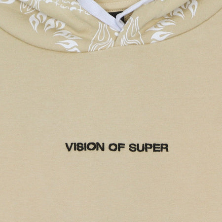 VISION OF SUPER Felpa Leggera Cappuccio Uomo Bandana Print Hoodie Beige da uomo