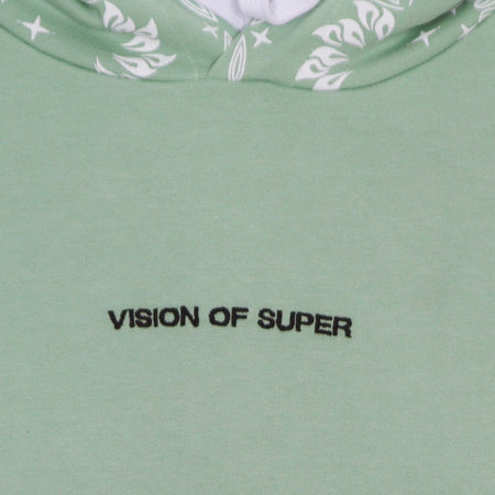 VISION OF SUPER Felpa Leggera Cappuccio Uomo Bandana Print Hoodie Green da uomo