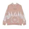 VISION OF SUPER Felpa Leggera Cappuccio Uomo Bandana Print Hoodie Pink da uomo