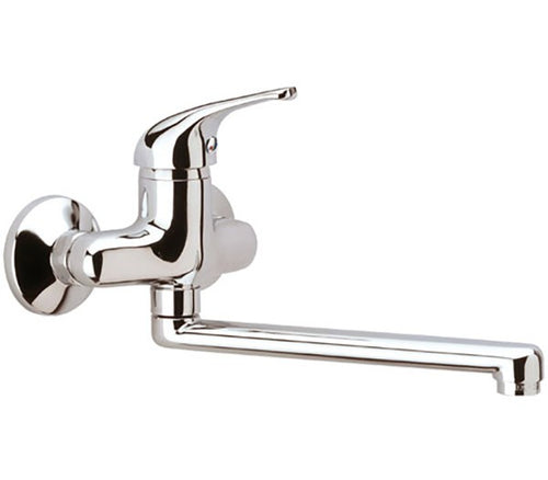 Remer serie Kiss miscelatore per lavello monocomando a muro finitura cromata lucida