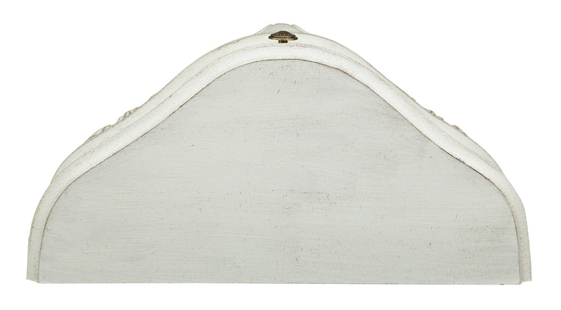 Biscottini Mensola a muro in legno finitura bianco anticato L43xPR21xH39 cm Made in Italy
