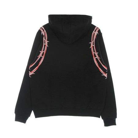 PHOBIA Felpa Leggera Cappuccio Uomo Barbed Wire Print Hoodie Black/red da uomo