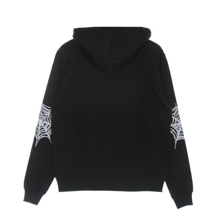 PHOBIA Felpa Leggera Cappuccio Zip Uomo Cobweb Print Open Hoodie Black/white da uomo
