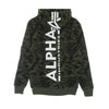 ALPHA INDUSTRIES Felpa Cappuccio Uomo Back Print Hoodie Camo Brushstroke Green da uomo