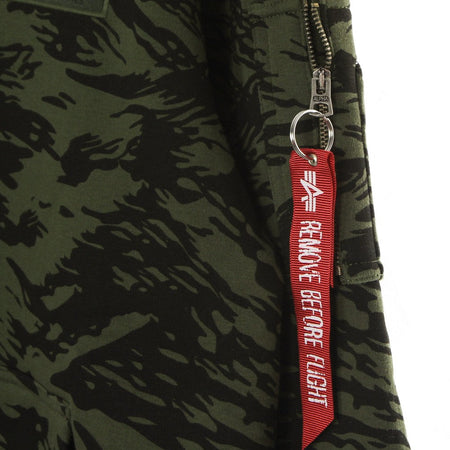 ALPHA INDUSTRIES Felpa Cappuccio Uomo Back Print Hoodie Camo Brushstroke Green da uomo
