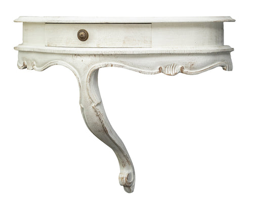 Biscottini Biscottini Mensola Muro Legno Bianco Anticato 50x24x40 Artigianale Made Italy