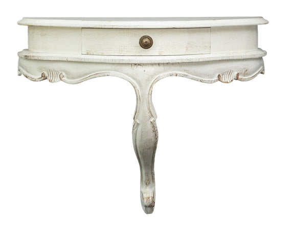 Biscottini Biscottini Mensola Muro Legno Bianco Anticato 50x24x40 Artigianale Made Italy