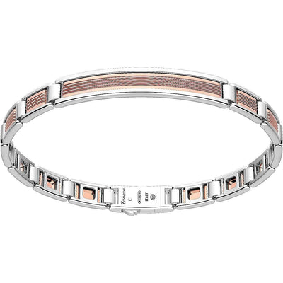 Zancan - Bracciale in oro 18k ed argento con targa.
