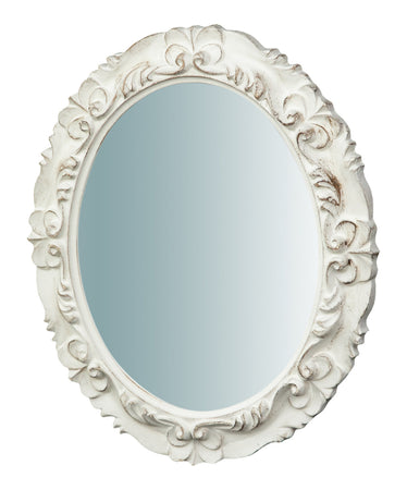 Biscottini Biscottini Specchiera da Parete 33x2,5x29 Legno Bianco Anticato Stile