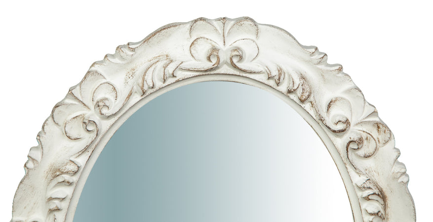 Biscottini Biscottini Specchiera da Parete 33x2,5x29 Legno Bianco Anticato Stile