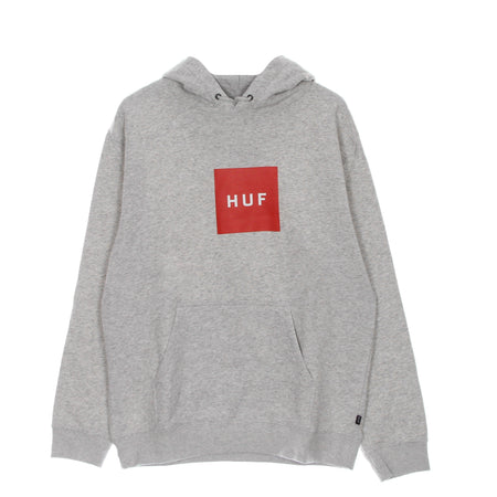 HUF Felpa Cappuccio Uomo Essentials Box Logo P/o Hoodie Athletic Heather da uomo