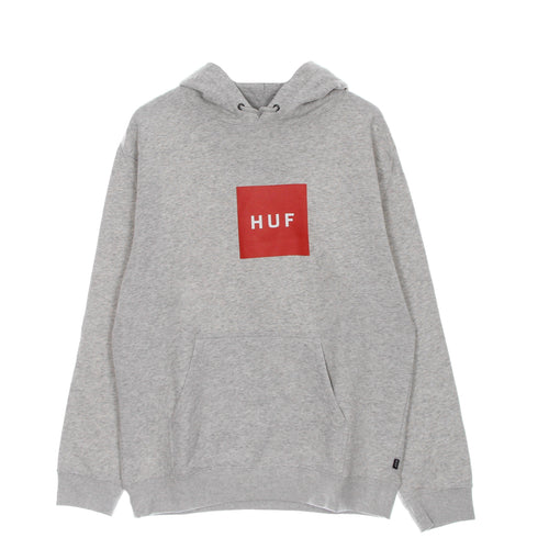 HUF Felpa Cappuccio Uomo Essentials Box Logo P/o Hoodie Athletic Heather da uomo