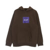 HUF Felpa Cappuccio Uomo Essentials Box Logo P/o Hoodie Brown da uomo