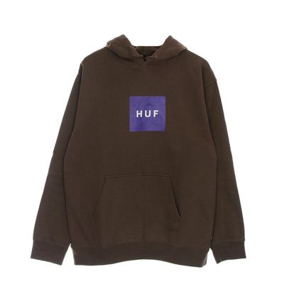 HUF Felpa Cappuccio Uomo Essentials Box Logo P/o Hoodie Brown da uomo