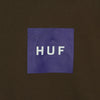 HUF Felpa Cappuccio Uomo Essentials Box Logo P/o Hoodie Brown da uomo