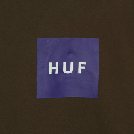 HUF Felpa Cappuccio Uomo Essentials Box Logo P/o Hoodie Brown da uomo