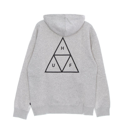 HUF Felpa Cappuccio Uomo Essentials Tt P/o Hoodie Athletic Heather da uomo