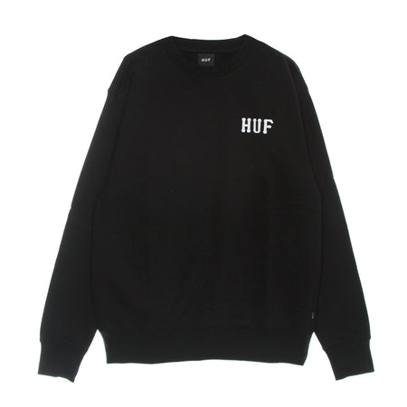 HUF Felpa Girocollo Uomo Essentials Classic H Crew Black da uomo