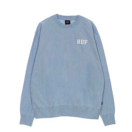 HUF Felpa Girocollo Uomo Essentials Classic H Crew Light Blue da uomo