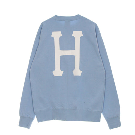 HUF Felpa Girocollo Uomo Essentials Classic H Crew Light Blue da uomo