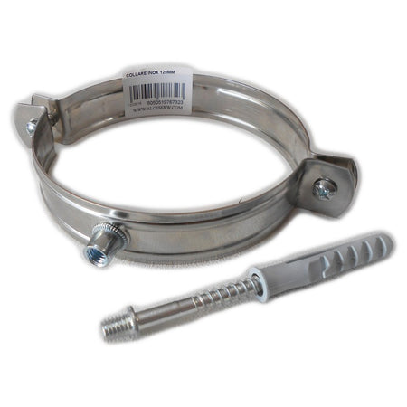 Collare fascetta murale inox 120mm spessore 8 decimi AISI 304