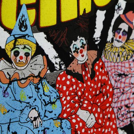 VISION OF SUPER Felpa Leggera Cappuccio Uomo Clowns Print Oversize Hoodie Black da uomo