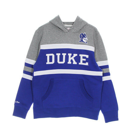 MITCHELL & NESS Felpa Cappuccio Uomo Ncaa Head Coach Hoodie Dukdev Royal/grey da uomo
