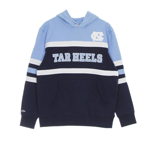 MITCHELL & NESS Felpa Cappuccio Uomo Ncaa Head Coach Hoodie Unchee Navy/light Blue da uomo