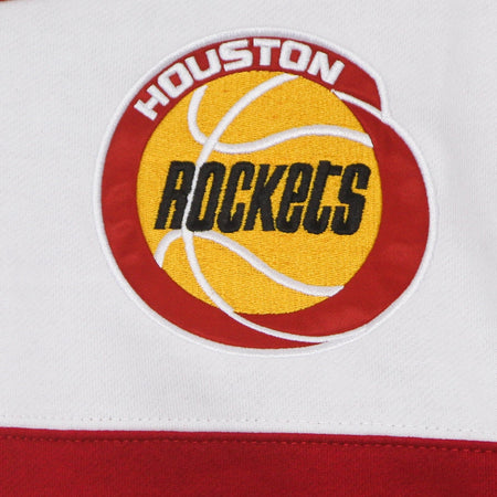 MITCHELL &amp; NESS Felpa Cappuccio Uomo Nba Fusion Fleece 2.0 Hardwood Classics Houroc Scarlet/white da uomo