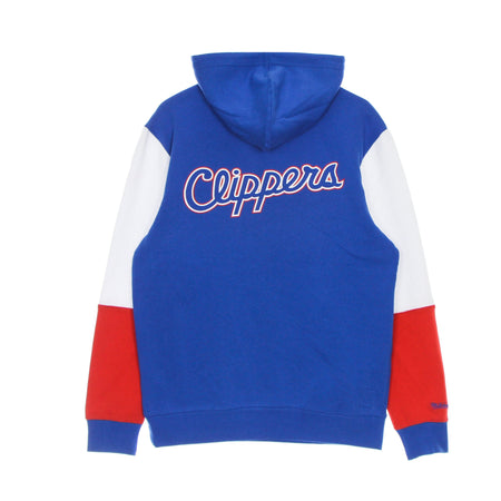MITCHELL &amp; NESS Felpa Cappuccio Uomo Nba Fusion Fleece 2.0 Hardwood Classics Loscli Royal/white da uomo
