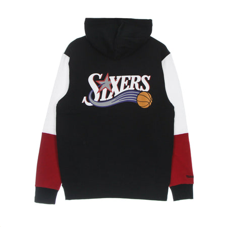 MITCHELL &amp; NESS Felpa Cappuccio Uomo Nba Fusion Fleece 2.0 Hardwood Classics Phi76e Black/white da uomo
