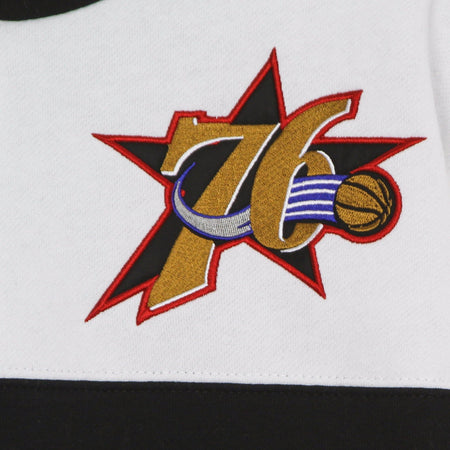 MITCHELL &amp; NESS Felpa Cappuccio Uomo Nba Fusion Fleece 2.0 Hardwood Classics Phi76e Black/white da uomo