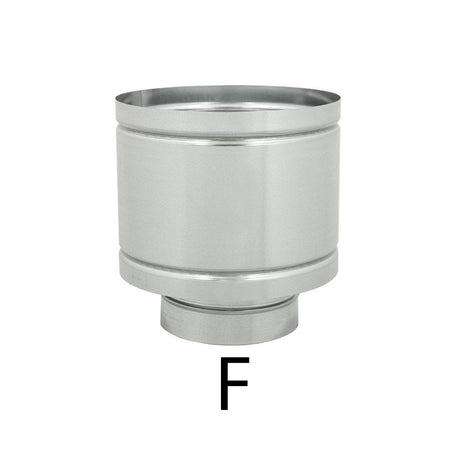Fumaiolo terminale a botte 4 venti zincato base tonda F femmina 300mm