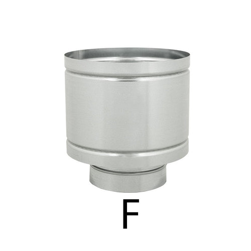 Fumaiolo terminale a botte 4 venti zincato base tonda F femmina 300mm
