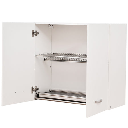 Pensile da Cucina Scolapiatti Sistema Raccogligocce Mobile Minimal Colore Bianco