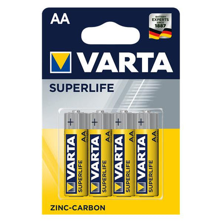 VARTA BLISTER 4 BATTERIE STILO AA - ZINCO CARBONE - MASTER CARTON DA 12 PZ