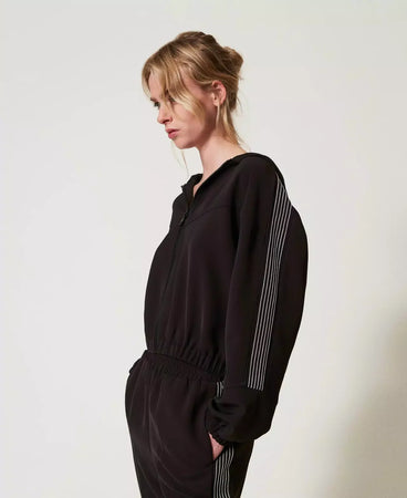 Twinset Giacca in crêpe con ricamo felpa donna