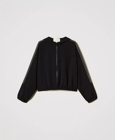 Twinset Giacca in crêpe con ricamo felpa donna