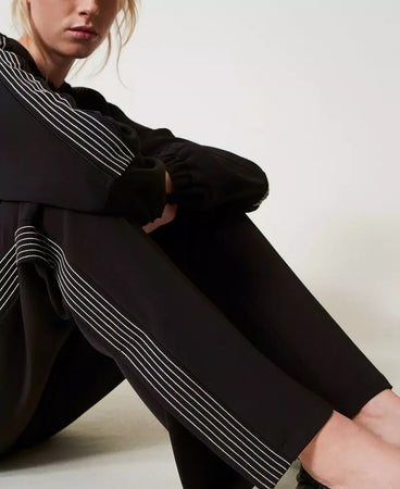 Twinset Pantalone donna in crêpe con ricamo 251TE2164