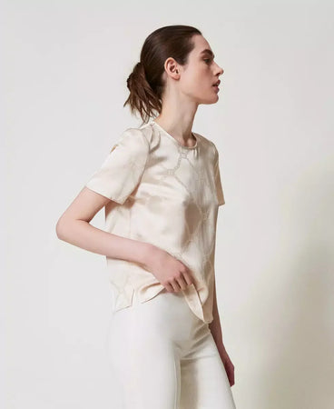 Twinset T-shirt donna Blusa con Oval T jacquard 251TP2012
