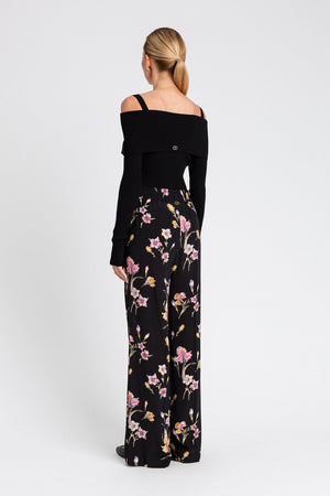 Twinset Pantalone donna in crêpe de Chine a fiori con elastico 251TP2776