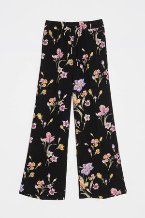 Twinset Pantalone donna in crêpe de Chine a fiori con elastico 251TP2776