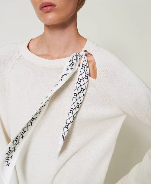 Twinset maglia donna con foulard logato 251TP3210