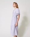 Twinset Abito donna longuette in popeline con pizzo
