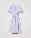 Twinset Abito donna longuette in popeline con pizzo