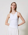 Twinset T-shirt donna Top a costine con catena