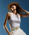 Twinset T-shirt donna Top a costine con catena
