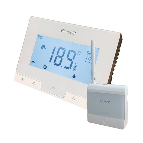 BRAVO WI-FI GLAM (93003112) - CRONOTERMOSTATO DIGITALE WI-FI - APP COMPATIBILE CON ALEXA E GOOGLE HOME- DISPLAY 3.78 - PROGRAMMAZIONE AUTOMATICA O MANUALE
